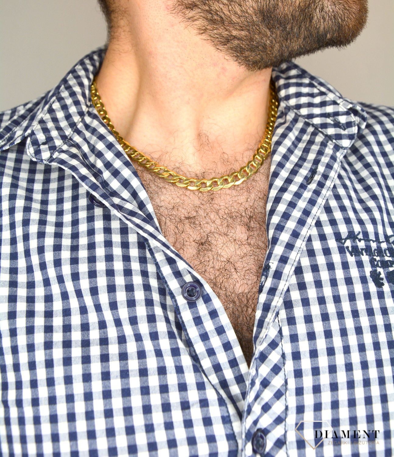 Złoty łańcuszek 585 pancerka 9 mm DIA-LAN-1117-585D 9mm  ✅ Złoty łańcuszek o splocie pancerki ✅.jpg